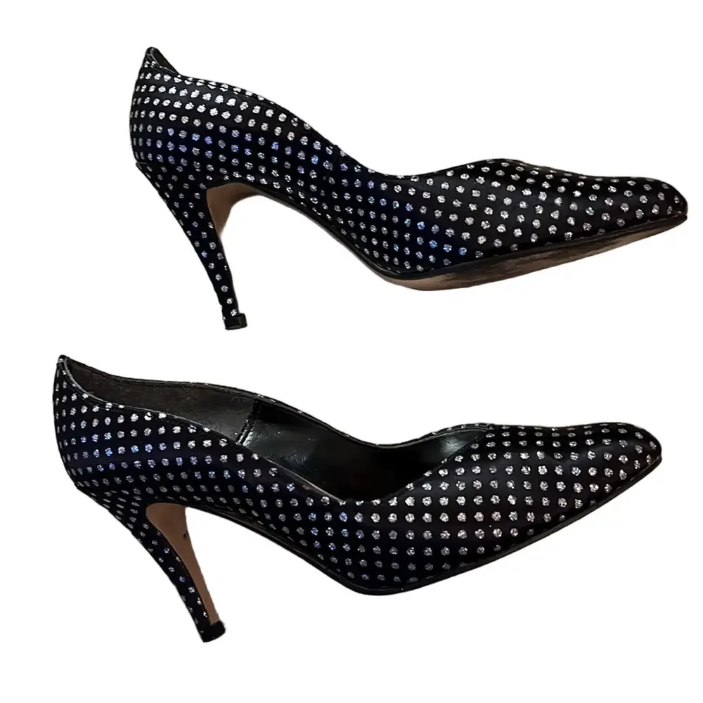 QualiCraft vintage glitter polkadot heels size 8